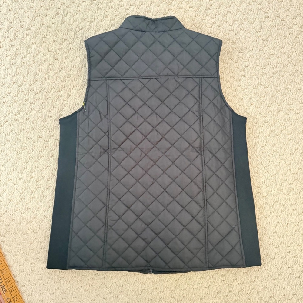 Kim Rogers Quilted Vest Black Houndstooth Lining Zip Front Pockets Women's M - Picture 5 of 5